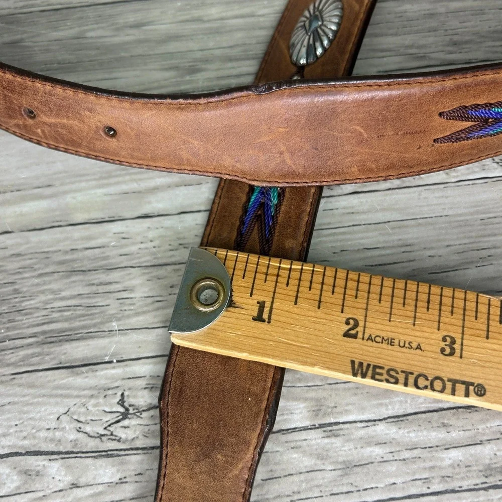 Tony Lama Belt Mens 40 Brown Leather The Duke Center Applique Western Cowboy